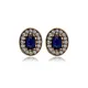 Oval Shape Sapphire CZ 925 Sterling Silver Earrings