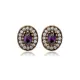 Oval Shape Amethyst CZ Stone Authentic Stud Earrings Turkish Handmade Wholesale Jewelry 925 Sterling Silver Earrings Oval Shape Amethyst CZ Stone Authentic Stud Earrings Turkish Handmade Wholesale Jewelry 925 Sterling Silver Earrings