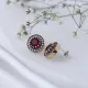 Round Shape Garnet CZ 925 Sterling Silver Earrings