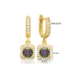 Square Mystic Topaz CZ Dangle Sterling Silver Earrings Square Mystic Topaz CZ Dangle Sterling Silver Earrings