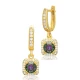 Square Mystic Topaz CZ Dangle Sterling Silver Earrings Square Mystic Topaz CZ Dangle Sterling Silver Earrings