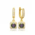 Square Mystic Topaz CZ Dangle Sterling Silver Earrings
