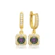 Square Mystic Topaz CZ Dangle Sterling Silver Earrings Square Mystic Topaz CZ Dangle Sterling Silver Earrings