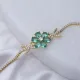 Flower Design Paraiba Cubic Zirconia Stone Charm Bracelet Turkish Wholesale Handmade 925 Sterling Silver Jewelry