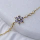 Cubic CZ Amethyst Pear Flower Women 925 Silver Bracelet Cubic CZ Amethyst Pear Flower Women 925 Silver Bracelet
