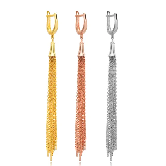 New Trend Single Long Dangle Chain 925 Silver Earrings