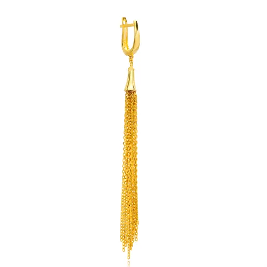 New Trend Single Long Dangle Chain 925 Silver Earrings
