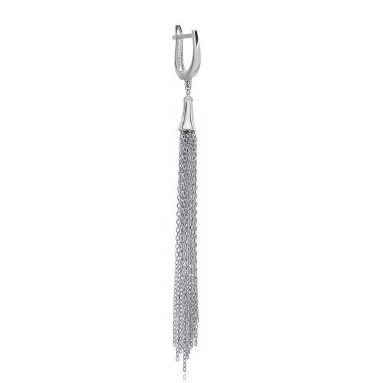 New Trend Single Long Dangle Chain 925 Silver Earrings