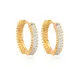 Ø21mm Trendy Baguette Handcrafted Cubic Zircon Stone Hoop Earrings Turkish Wholesale 925 Silver Jewelry