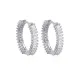 Ø21mm Trendy Baguette Handcrafted Cubic Zircon Stone Hoop Earrings Turkish Wholesale 925 Silver Jewelry