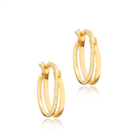 Double Round Plain 925 Sterling Silver Earrings Double Round Plain 925 Sterling Silver Earrings