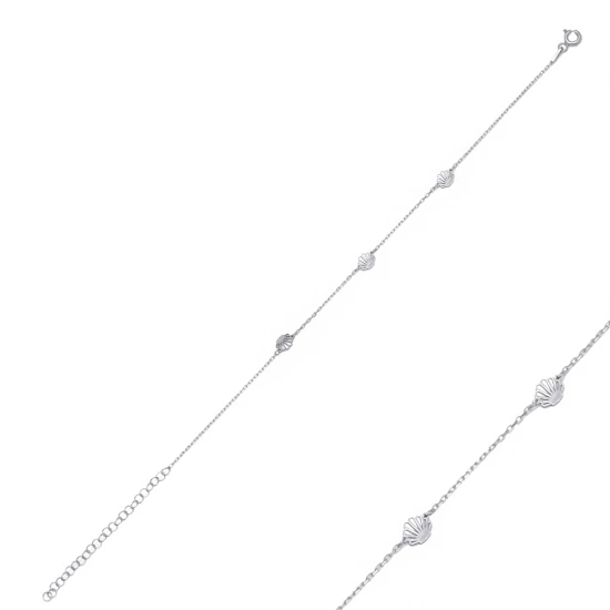 Shell Plain 925 Sterling Silver Bracelet | 925 Sterling Silver Wholesale | Sade Silver Shell Plain 925 Sterling Silver Bracelet - Sade 925 Silver Jewelry