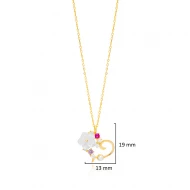 Colorful CZ Flower Heart Shape Sterling Silver Necklace