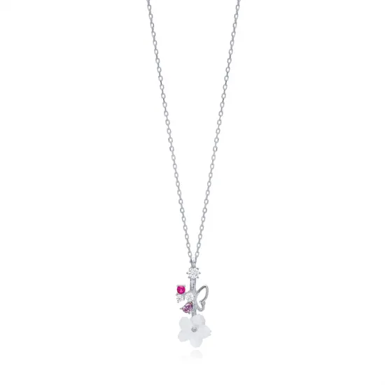 Cute Flower Design Charm Necklace Jewelry Handmade Wholesale 925 Sterling Silver Pendant