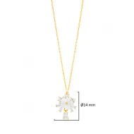 Clear CZ Flower 925 Sterling Silver Necklace