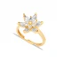Clear CZ Cluster Adjustable Flower Sterling Silver Ring