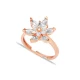 Clear CZ Cluster Adjustable Flower Sterling Silver Ring Clear CZ Cluster Adjustable Flower Sterling Silver Ring