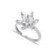 Clear CZ Cluster Adjustable Flower Sterling Silver Ring Clear CZ Cluster Adjustable Flower Sterling Silver Ring