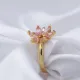 Pink CZ Flower Cluster Adjustable Sterling Silver Ring Pink CZ Flower Cluster Adjustable Sterling Silver Ring