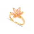 Pink CZ Flower Cluster Adjustable Sterling Silver Ring