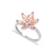 Pink CZ Flower Cluster Adjustable Sterling Silver Ring Pink CZ Flower Cluster Adjustable Sterling Silver Ring
