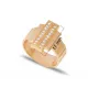 Hexagon Geometric CZ Adjustable Sterling Silver Ring
