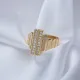 Hexagon Geometric CZ Adjustable Sterling Silver Ring