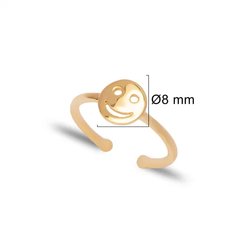 Plain Smile Cute Adjustable 925 Sterling Silver Ring