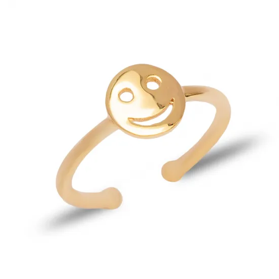 Plain Smile Cute Adjustable 925 Sterling Silver Ring