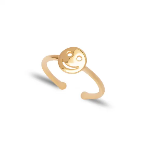 Plain Smile Cute Adjustable 925 Sterling Silver Ring