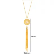 Ruby CZ Round Shape Eye Tassel Necklace 925 Sterling Silver Jewellery Wholesale Pendant