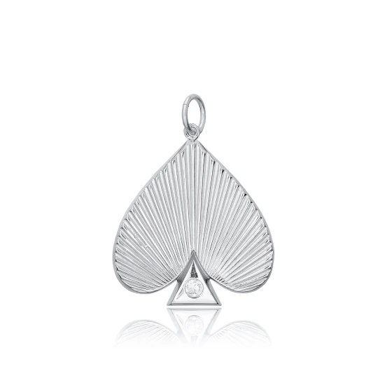 Queen Of Spades Symbol 925 Sterling Silver Pendant - Sade 925 Silver Jewelry