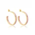 Pink Enamel Clear CZ 925 Sterling Silver Earrings