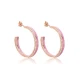 Pink Enamel Clear CZ 925 Sterling Silver Earrings Pink Enamel Clear CZ 925 Sterling Silver Earrings