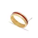 Red Color Enamel White CZ Band 925 Sterling Silver Ring