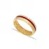 Red Color Enamel White CZ Band 925 Sterling Silver Ring
