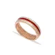 Red Color Enamel White CZ Band 925 Sterling Silver Ring