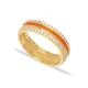Orange Color Enamel White CZ Stone Band Ring Handmade Wholesale 925 Sterling Silver Jewelry Orange Color Enamel White CZ Stone Band Ring Handmade Wholesale 925 Sterling Silver Jewelry