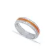 Orange Color Enamel White CZ Stone Band Ring Handmade Wholesale 925 Sterling Silver Jewelry Orange Color Enamel White CZ Stone Band Ring Handmade Wholesale 925 Sterling Silver Jewelry