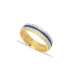 Dark Blue Color Enamel White CZ Band 925 Silver Ring