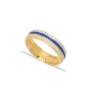 Dark Blue Color Enamel White CZ Band 925 Silver Ring