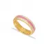Pink Color Enamel White CZ Band Sterling Silver Ring