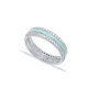 Light Blue Color Enamel White CZ Band 925 Silver Ring Light Blue Color Enamel White CZ Band 925 Silver Ring