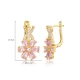 Pink Quartz CZ Flower Dangle Sterling Silver Earrings Pink Quartz CZ Flower Dangle Sterling Silver Earrings