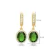 Oval Shape Emerald CZ Dangle Sterling Silver Earrings