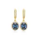 Blue Topaz CZ Stone Oval Dangle Earring 925 Silver Jewelry Blue Topaz CZ Stone Oval Dangle Earring 925 Silver Jewelry