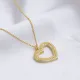 CZ Stone Trendy Hollow Heart Design Handcrafted Charm Necklace925 Silver Jewelry Turkish Wholesale