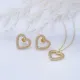CZ Stone Trendy Hollow Heart Design Handcrafted Charm Necklace925 Silver Jewelry Turkish Wholesale