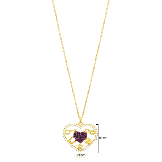 Mix Symbol Design Amethyst Heart Shaped Charm Necklace Women Jewelry 925 Silver Wholesale Mix Symbol Design Amethyst Heart Shaped Charm Necklace Women Jewelry 925 Silver Wholesale