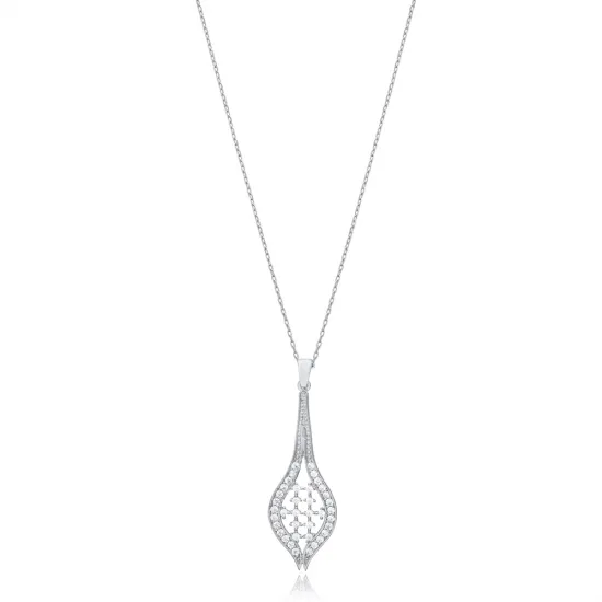 Shiny Cz Stone New Design Charm Necklace 925 Silver Wholesale Jewelry Pendant Handcrafted